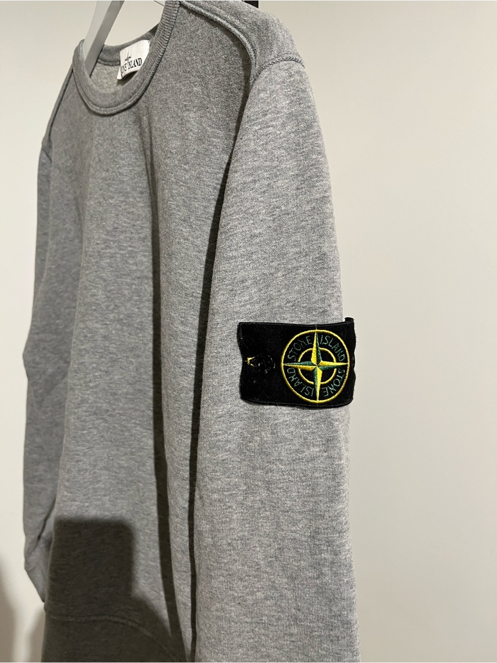 Stone Island Compass-badge Cotton Sweatshirt Grey Crewneck - Picture 3 of 9